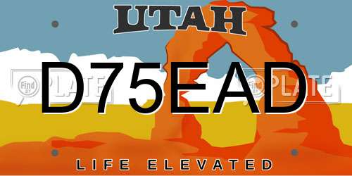 D75EAD Utah License Plate