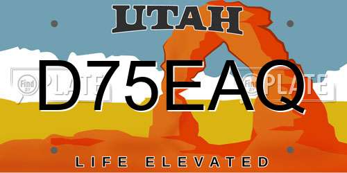 D75EAQ Utah License Plate