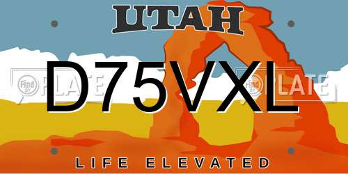 D75VXL Utah License Plate