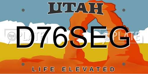 D76SEG Utah License Plate