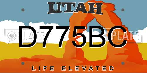 D775BC Utah License Plate