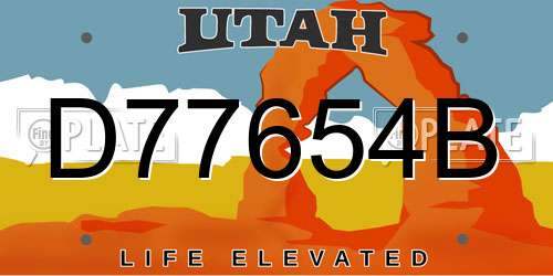 D77654B Utah License Plate