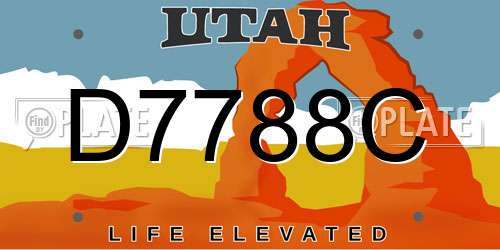 D7788C Utah License Plate