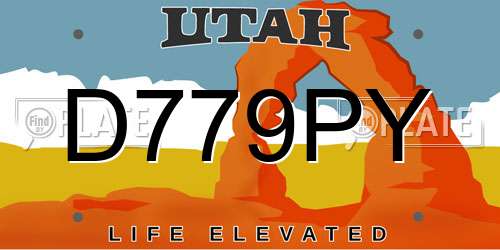 D779PY Utah License Plate