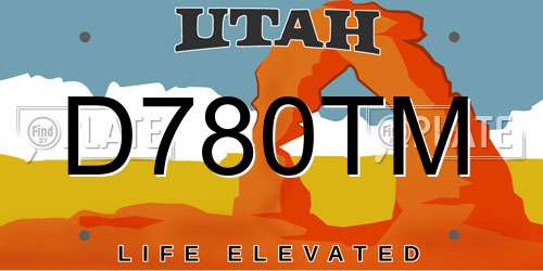 D780TM Utah License Plate