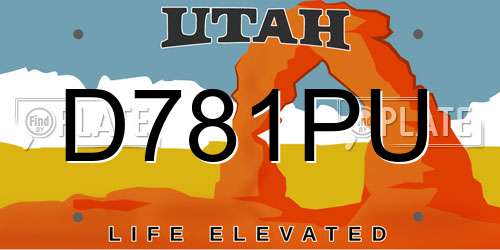 D781PU Utah License Plate