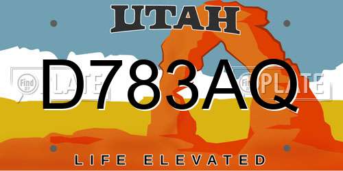 D783AQ Utah License Plate