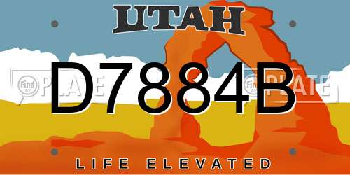 D7884B Utah License Plate