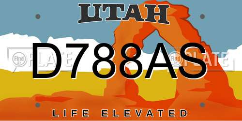 D788AS Utah License Plate