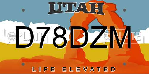 D78DZM Utah License Plate