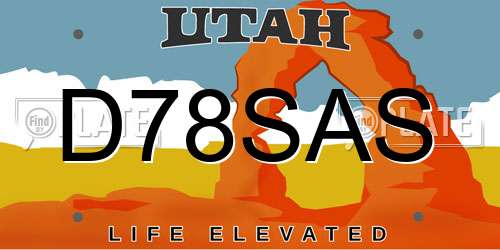 D78SAS Utah License Plate