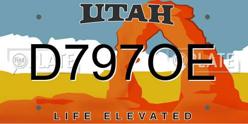 D797OE Utah License Plate