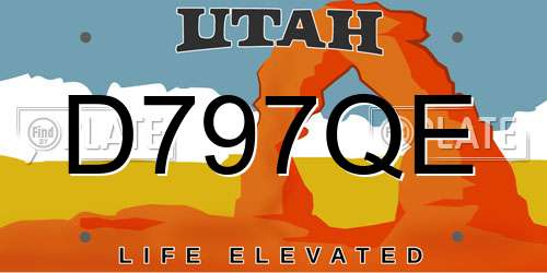 D797QE Utah License Plate