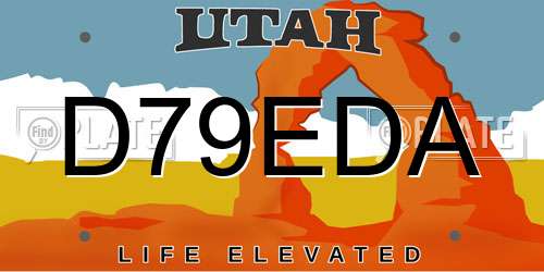 D79EDA Utah License Plate