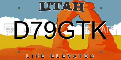 D79GTK Utah License Plate