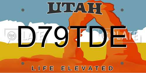 D79TDE Utah License Plate