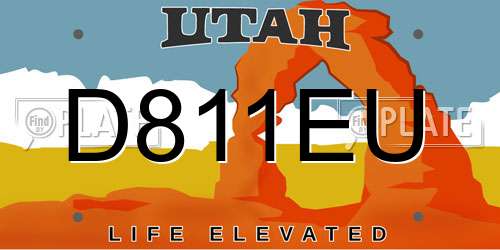 D811EU Utah License Plate