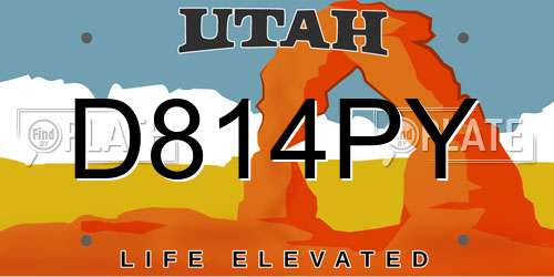 D814PY Utah License Plate