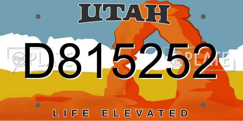 D815252 Utah License Plate