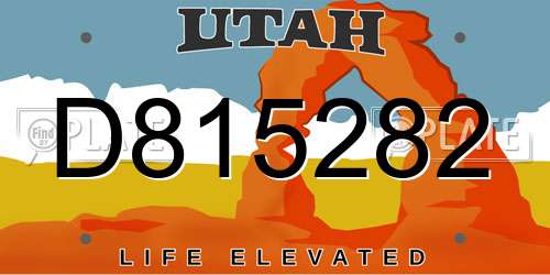 D815282 Utah License Plate