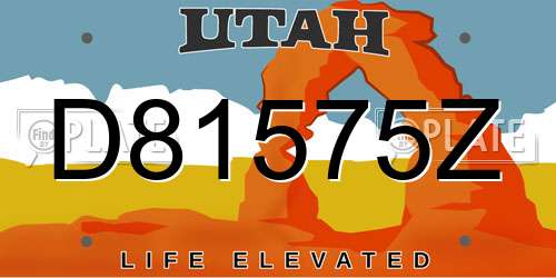 D81575Z Utah License Plate
