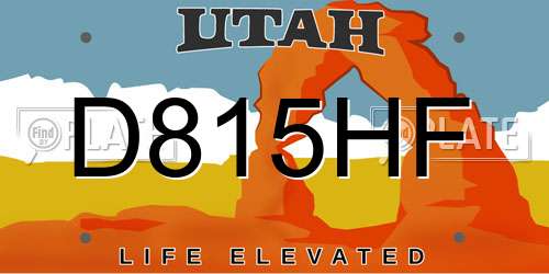 D815HF Utah License Plate