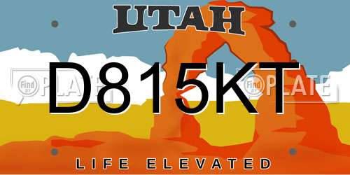 D815KT Utah License Plate