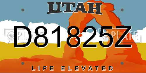 D81825Z Utah License Plate