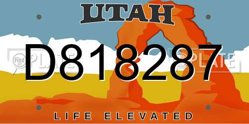 D818287 Utah License Plate