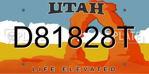 D81828T Utah License Plate