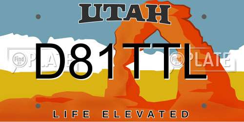 D81TTL Utah License Plate