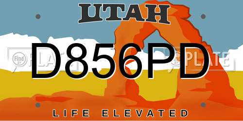D856PD Utah License Plate
