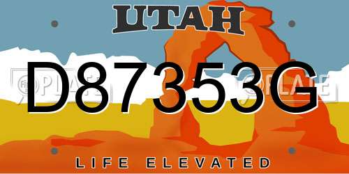 D87353G Utah License Plate