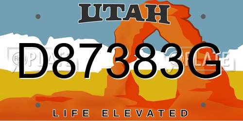 D87383G Utah License Plate