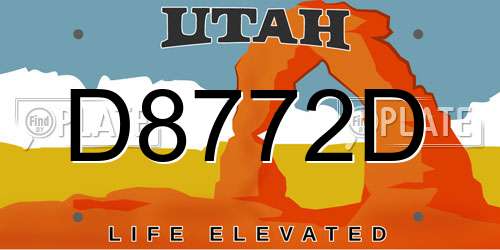 D8772D Utah License Plate