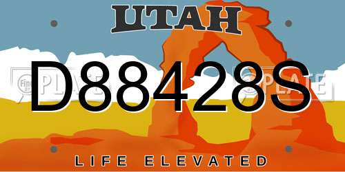 D88428S Utah License Plate