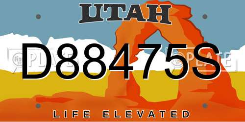 D88475S Utah License Plate