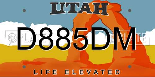 D885DM Utah License Plate