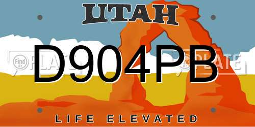 D904PB Utah License Plate