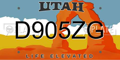D905ZG Utah License Plate