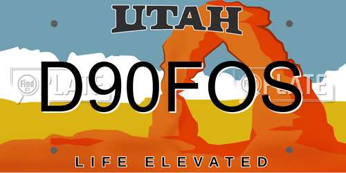 D90FOS Utah License Plate