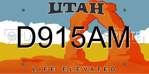 D915AM Utah License Plate