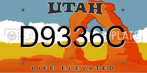 D9336C Utah License Plate