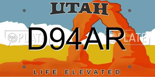 D94AR Utah License Plate