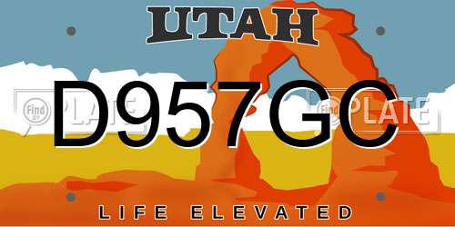 D957GC Utah License Plate