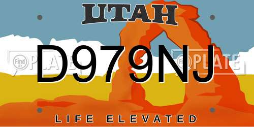 D979NJ Utah License Plate
