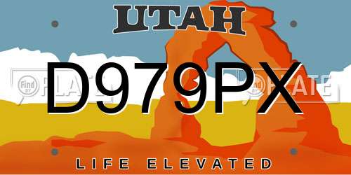 D979PX Utah License Plate