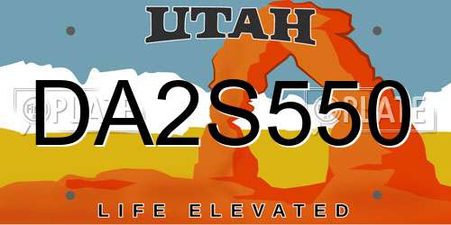 DA2S550 Utah License Plate