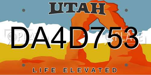 DA4D753 Utah License Plate