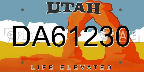 DA61230 Utah License Plate